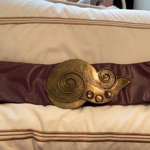 Purple Laise Adzer Belt made of Leather